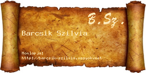 Barcsik Szilvia névjegykártya