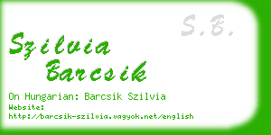 szilvia barcsik business card